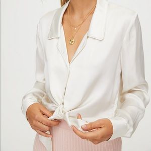 Aritzia’s Wilfred Tie-Front Blouse in Espace